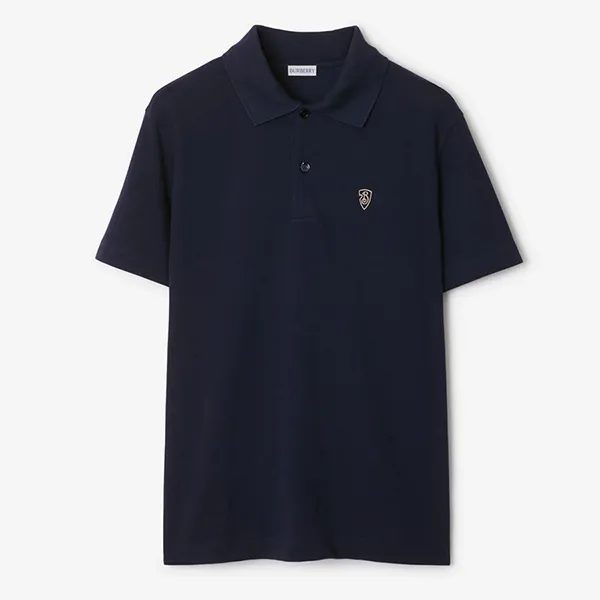 Áo Polo Nam Burberry Cotton Polo Shirt 80998841002 Màu Xanh Navy Size S