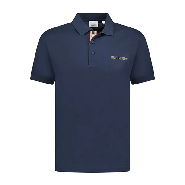 Áo Polo Nam Burberry Hartford Embroidery Logo Check 8084437 Màu Xanh Navy Size S