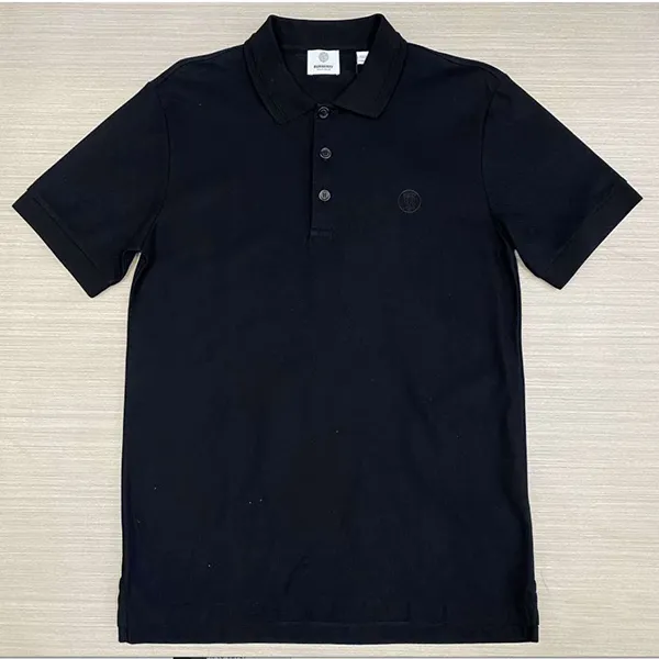 Áo Polo Nam Burberry Me'n Shirt Check TB Black Màu Đen Size S