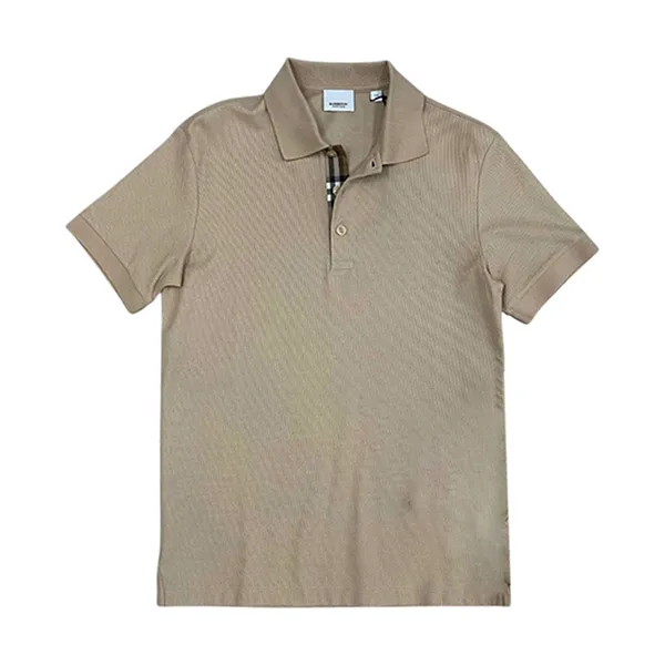 Áo Polo Nam Burberry Regular Soft Fawn Check Beige Màu Be Size XS