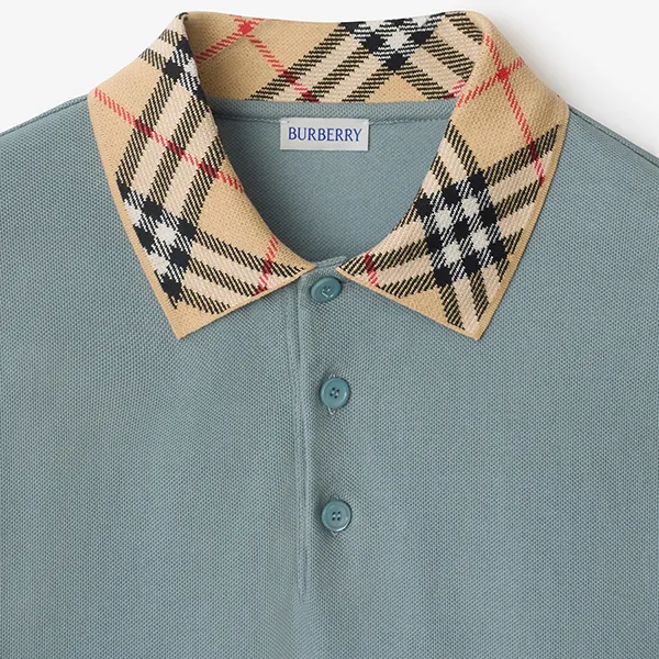 Áo Polo Nam Burberry Slim Fit Logo Collar Cotton Polo Shirt 81109441 Màu Xám Size XS