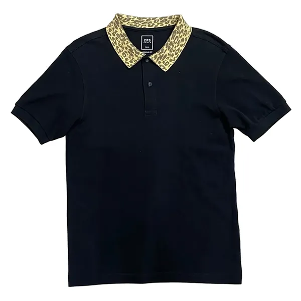 Áo Polo Nam CPS Chaps Logo Màu Đen - Vàng