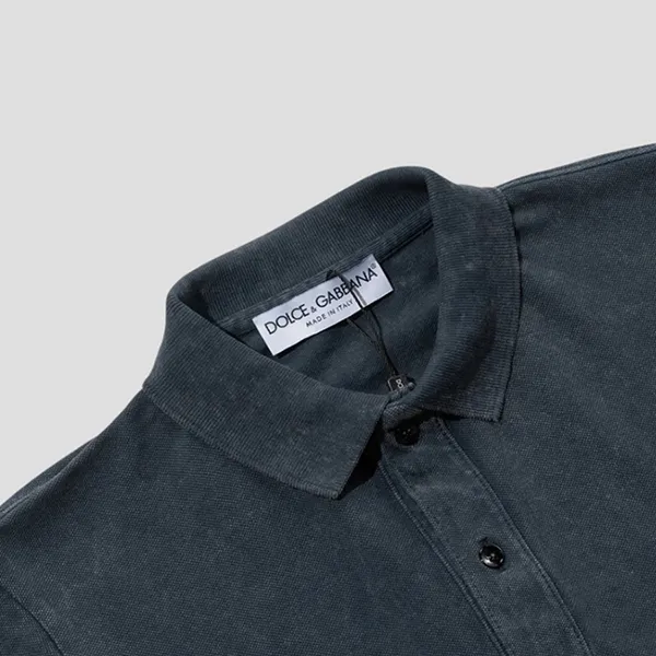 Áo Polo Nam Dolce & Gabbana D&G Dark Blue Logo Plaque Cotton G8QO4T G7I7P S9001 Màu Xanh Navy Size 44