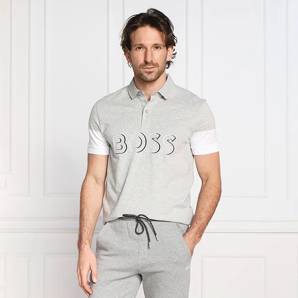 Áo Polo Nam Hugo Boss Light Pastel Grey Màu Xám Size M