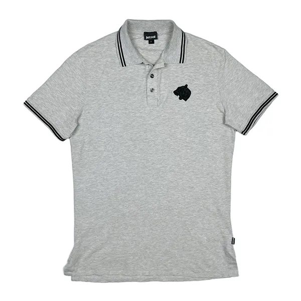 Áo Polo Nam Just Cavalli Grey Tiger Head Polo Shirt Màu Xám Size S