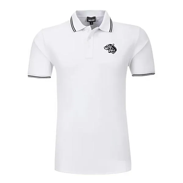 Áo Polo Nam Just Cavalli Men's White Tiger Pattern Collar Stretch Polo Shirt Màu Trắng Size M