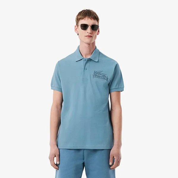 Áo Polo Nam Lacoste Classic Fit Printed L.12.12 PH0285-10 Màu Xanh Blue Size 3