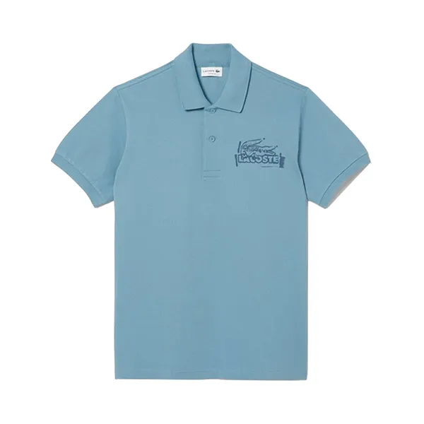 Áo Polo Nam Lacoste Classic Fit Printed L.12.12 PH0285-10 Màu Xanh Blue Size 3