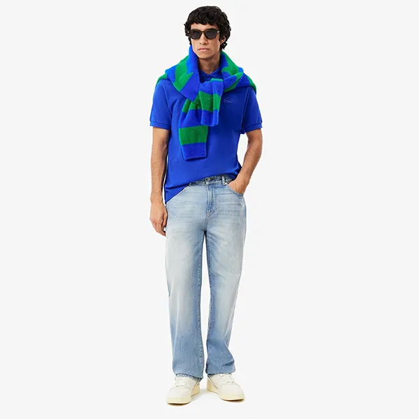 Áo Polo Nam Lacoste Classic Polo Shirt L.12.12 With Badge PH2856 HJM Màu Xanh Dương Size 2