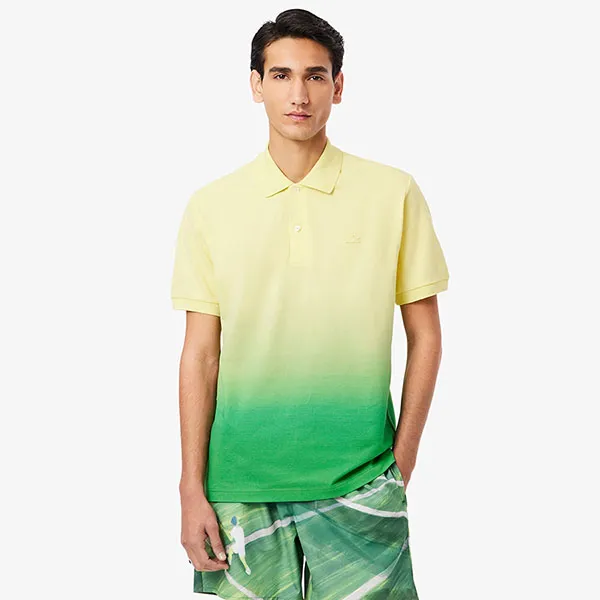 Áo Polo Nam Lacoste L.12.12 Classic Fit Ombré Print PH0740 GZI Màu Vàng Size 3