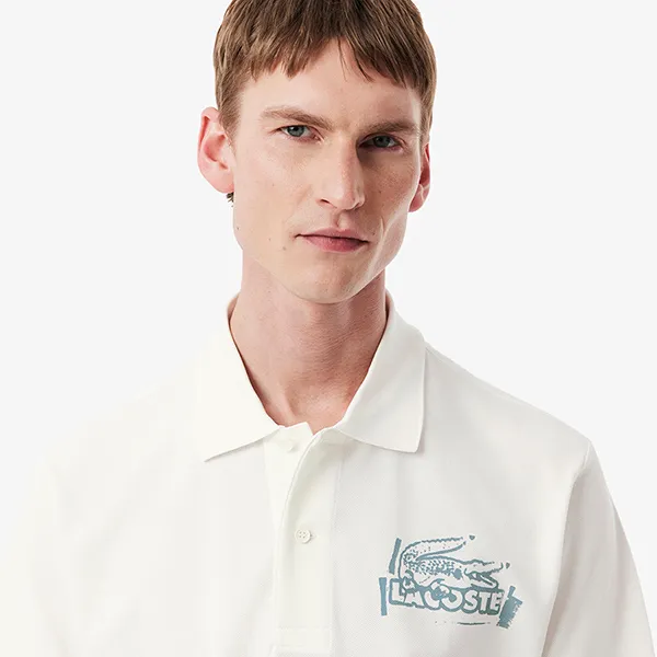 Áo Polo Nam Lacoste Men's Classic Fit Printed L.12.12 PH0285 CPI Màu Trắng