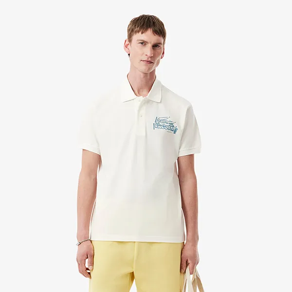 Áo Polo Nam Lacoste Men's Classic Fit Printed L.12.12 PH0285 CPI Màu Trắng