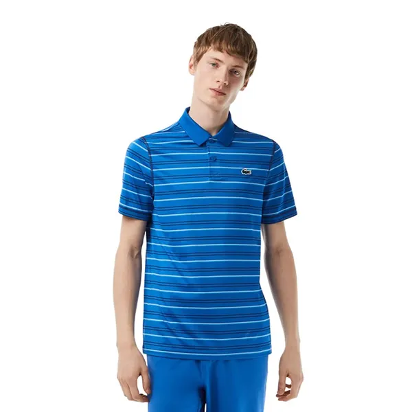 Áo Polo Nam Lacoste Men’s Golf Recycled Polyester Stripe DH5182-51 XIP Màu Xanh Blue