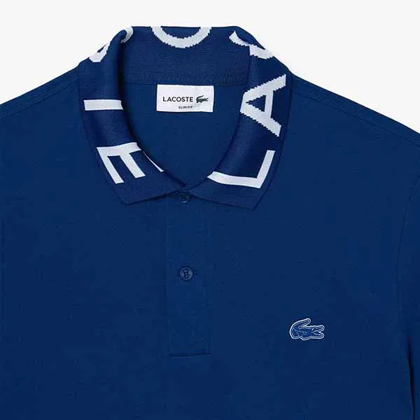 Áo Polo Nam Lacoste Movement Jacquard Collar Polo PH0797 HBM Màu Xanh Navy Size 2