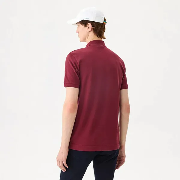 Áo Polo Nam Lacoste Regular Fit Contrast Lettering Petit Piqué PH9907-ZS1 Màu Đỏ Size 3