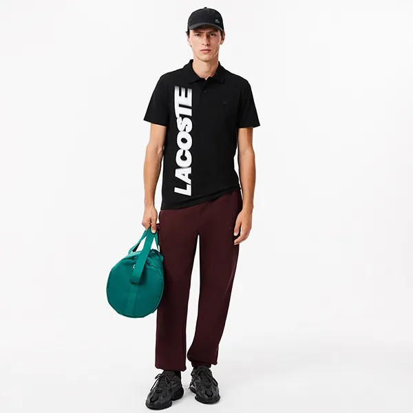 Áo Polo Nam Lacoste Regular Fit Movement Printed PH2801 031 Màu Đen Size 3