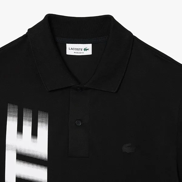 Áo Polo Nam Lacoste Regular Fit Movement Printed PH2801 031 Màu Đen Size 3