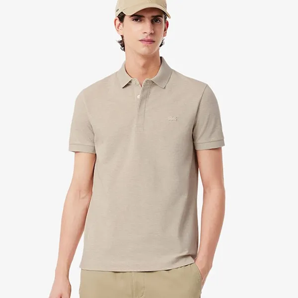 Áo Polo Nam Lacoste Regular Fit Paris Stretch Piqué PH5522 I18 Màu Be Xám Size 4