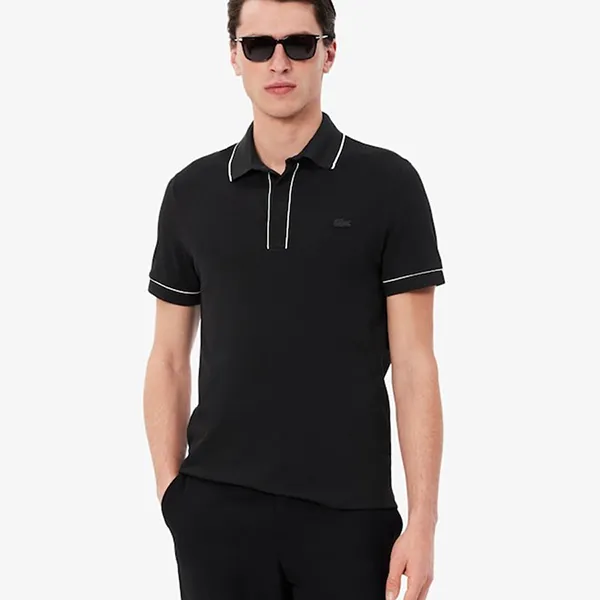 Áo Polo Nam Lacoste Regular Fit Paris Stretch Piqué Polo Shirt PH8184 031 Màu Đen Size 4