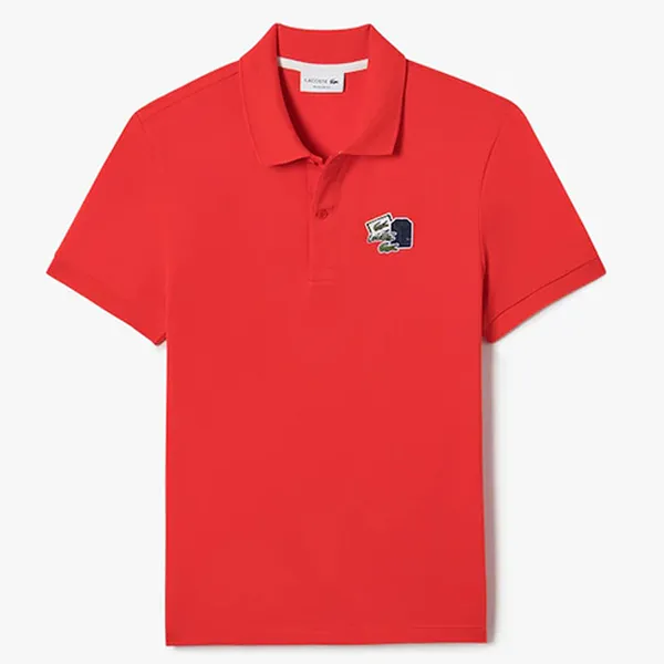 Áo Polo Nam Lacoste Regular Fit Shirt PH6544-F8M Màu Đỏ Cam Size 4