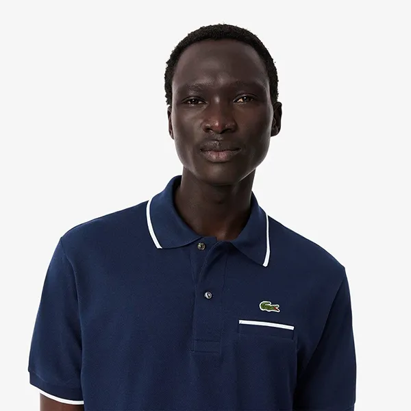 Áo Polo Nam Lacoste Shirt With Pocket PH9838 HHW Màu Xanh Navy Size 4