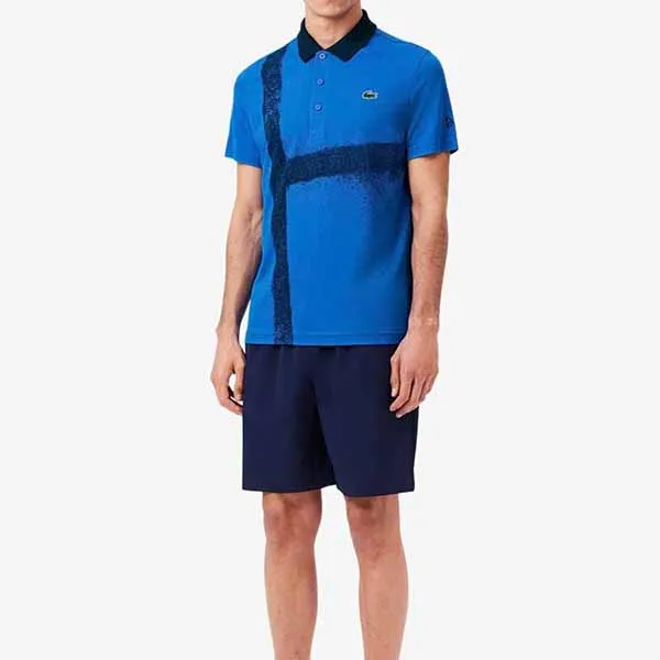 Áo Polo Nam Lacoste Tennis x Novak Djokovic DH8971-00-3D3 Màu Xanh Dương Size 3