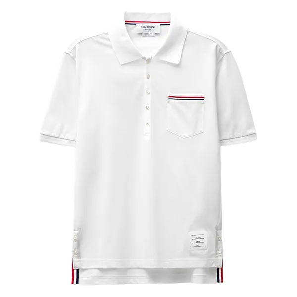 Áo Polo Nam Thom Browne Chest Pocket Polo Shirt Màu Trắng Size 3