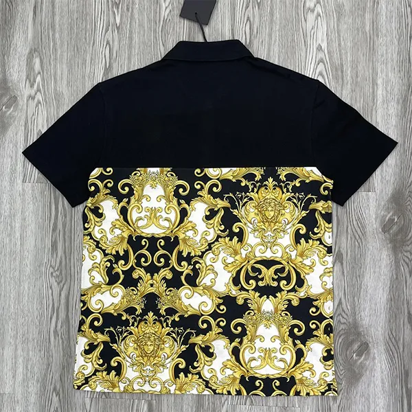 Áo Polo Nam Versace Jeans Couture Shirt Màu Đen Vàng Size XL