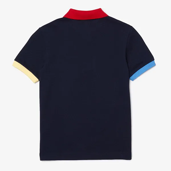 Áo Polo Trẻ Em Lacoste Coloured Details Cotton Piqué Polo Shirt PJ2701 Màu Xanh Navy Size 4