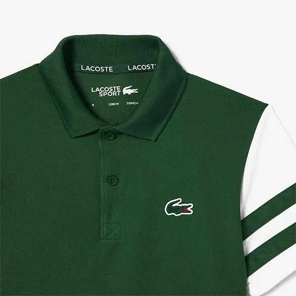 Áo Polo Trẻ Em Lacoste Kids' Ultra Dry Piqué Tennis Polo DJ7435 51 291 Màu Xanh Green
