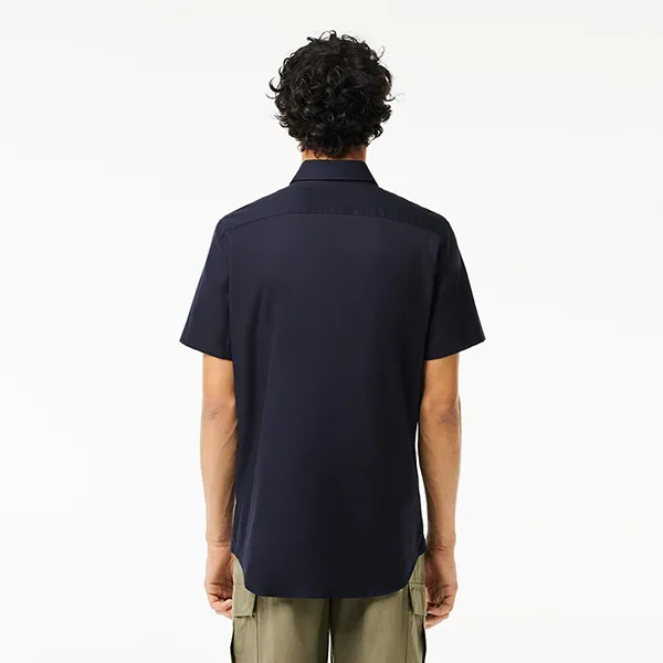 Áo Sơ Mi Cộc Tay Nam Lacoste Men's Regular Fit CH8528 HDE Màu Xanh Navy Size 38