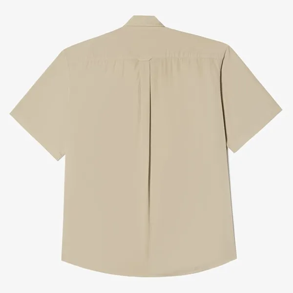 Áo Sơ Mi Cộc Tay Nam Lacoste Men's Short Sleeve Shirt CH0745-10 IT5 Màu Be Size 39