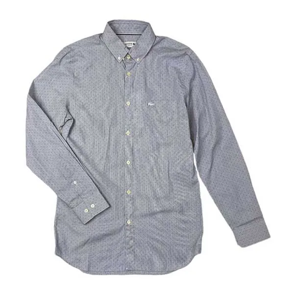 Áo Sơ Mi Dài Tay Nam Lacoste Men's Shirt Màu Xám Nhạt Size 38