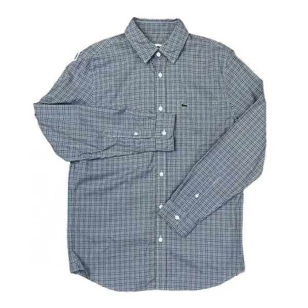 Áo Sơ Mi Dài Tay Nam Lacoste Men's Shirt Màu Kẻ Xanh Size 39