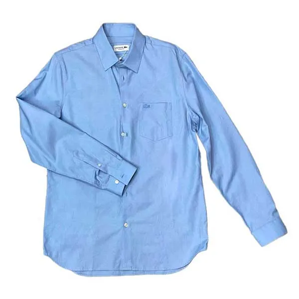 Áo Sơ Mi Dài Tay Nam Lacoste Men's Shirt Màu Xanh Blue Size 39