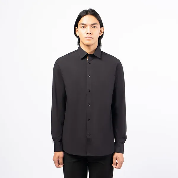 Áo Sơ Mi Nam Burberry Shefford Long-Sleeve Shirts In Black 80914291 Màu Đen Size XS