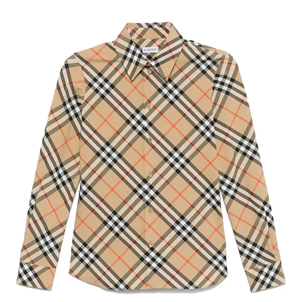 Áo Sơ Mi Nữ Burberry Vintage Check Shirt Màu Nâu Size XS