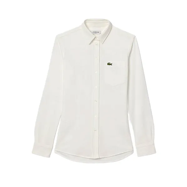 Áo Sơ Mi Nữ Lacoste Piqué CF3264-10 Màu Trắng Size 36