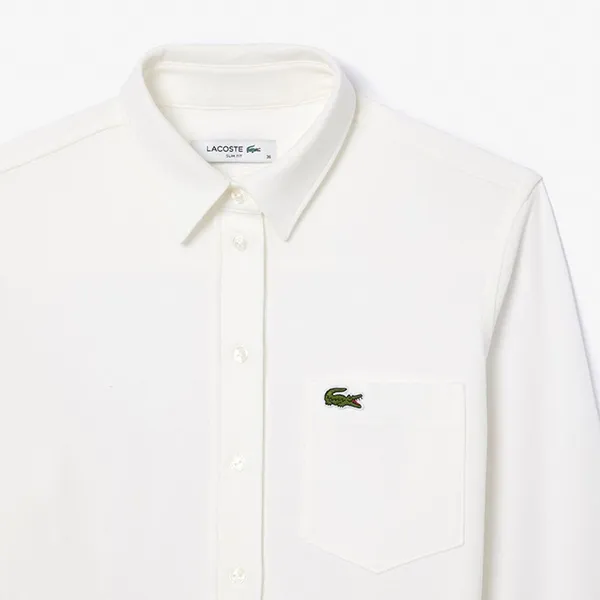 Áo Sơ Mi Nữ Lacoste Piqué CF3264-10 Màu Trắng Size 36