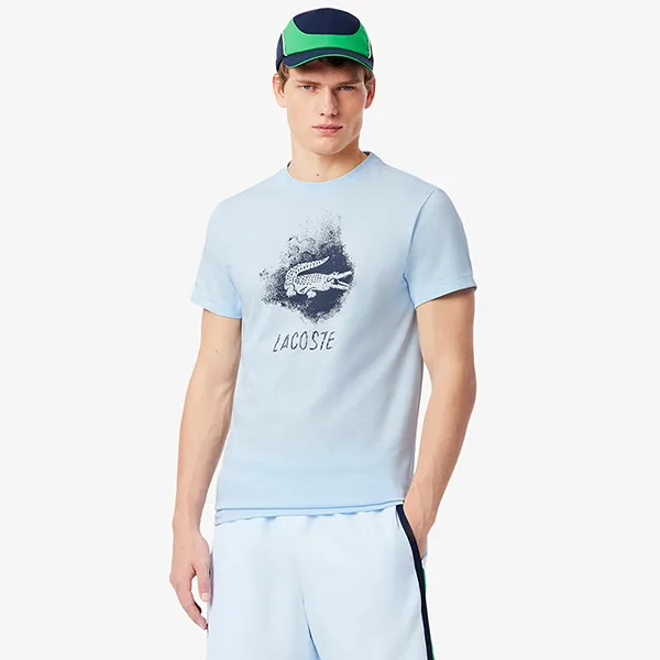 Áo Thun Nam Lacoste Graphic Ultra Dry Tshirt TH8917 T01 Màu Xanh Nhạt Size 3