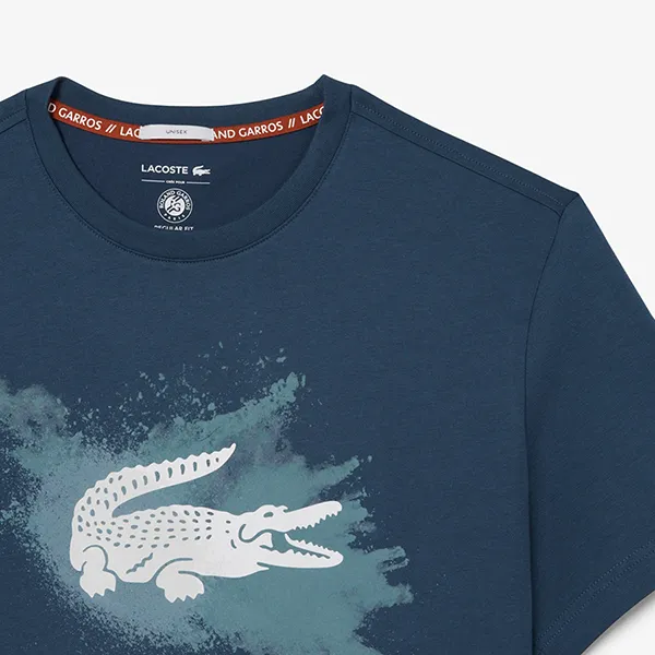 Áo Thun Nam Lacoste Men's Roland-Garros Edition Sport T-Shirt TH8725 C7Z Màu Xanh Blue Size 2