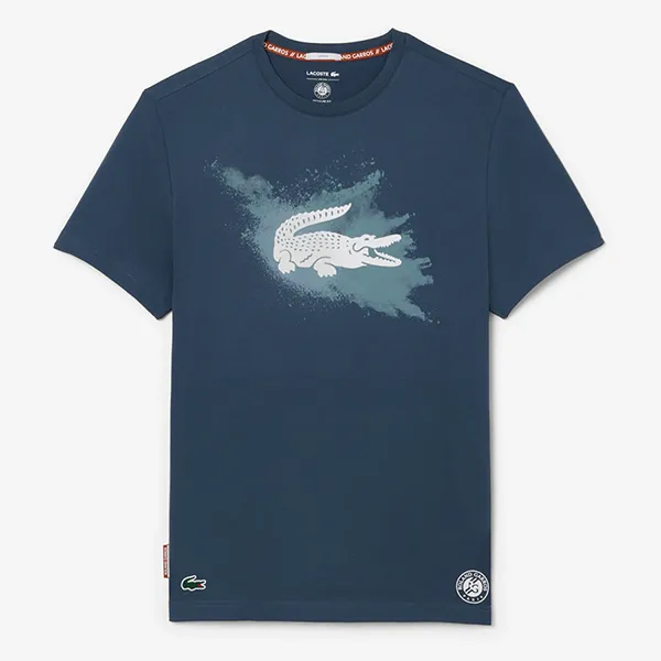 Áo Thun Nam Lacoste Men's Roland-Garros Edition Sport T-Shirt TH8725 C7Z Màu Xanh Blue Size 2