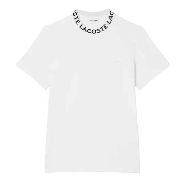 Áo Thun Nam Lacoste Men's Straight Leg T-Shirt Stretch Fabric Jacquard Collar TH2521 10 001 Màu Trắng Size 3
