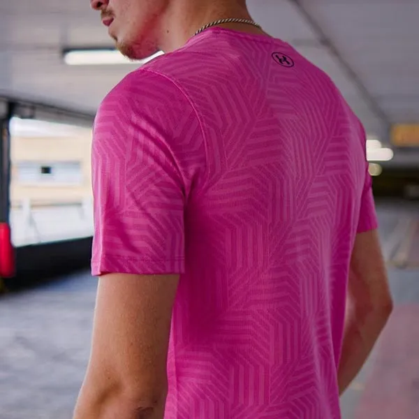 Áo Thun Nam Under Armour Geo Tessa Vent T-Shirt Pink Màu Hồng Size S (Form Âu)