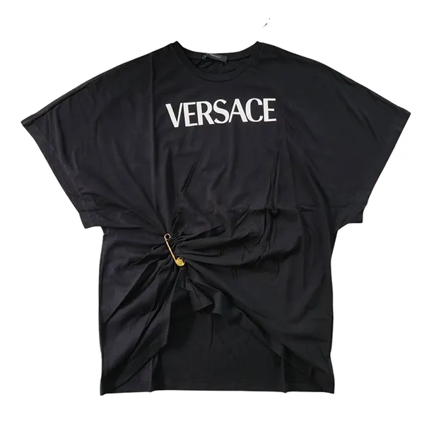Áo Thun Nữ Versace Logo T-Shirt 1010260 1A00769 2B020 Màu Đen Size 36