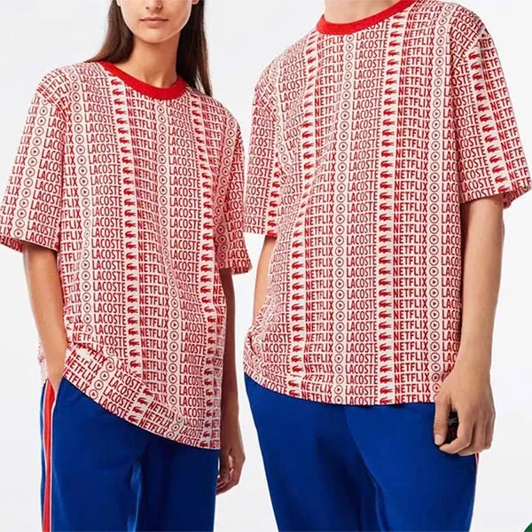 Áo Thun Unisex Lacoste Netflix Oversize T-Shirt TH7328 00 ME4 Màu Đỏ