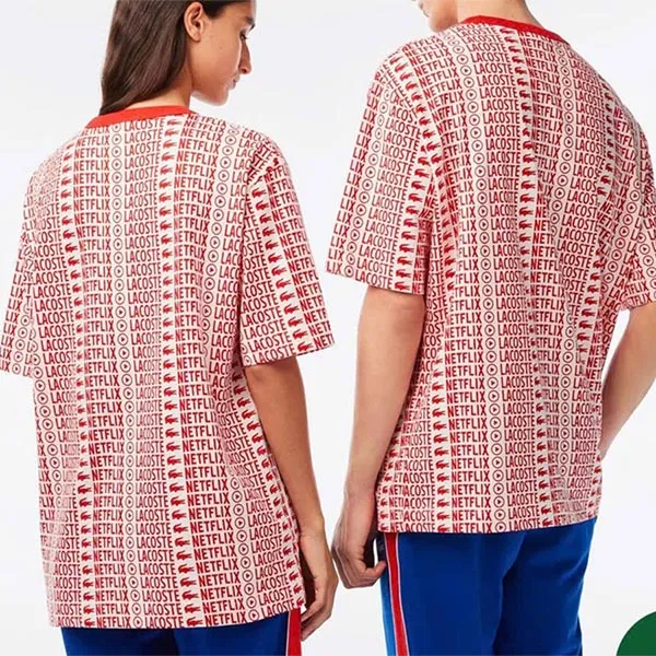 Áo Thun Unisex Lacoste Netflix Oversize T-Shirt TH7328 00 ME4 Màu Đỏ