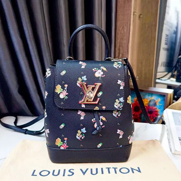 Balo Nữ Louis Vuitton LV Twist Lockme Mini Black LV2654 Màu Đen Họa Tiết