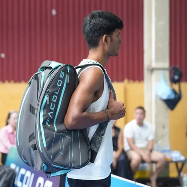 Balo Pickleball Facolos Elite Backpack Cyan Blue Màu Đen/Xanh Blue