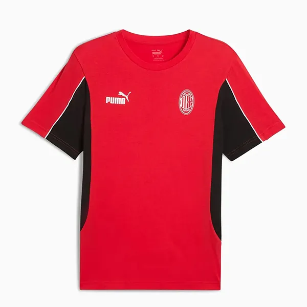 Bộ Quần Áo Cộc Tay Nam Puma AC Milan Ftblarchive Màu Đen - Đỏ Size M (Form Âu)